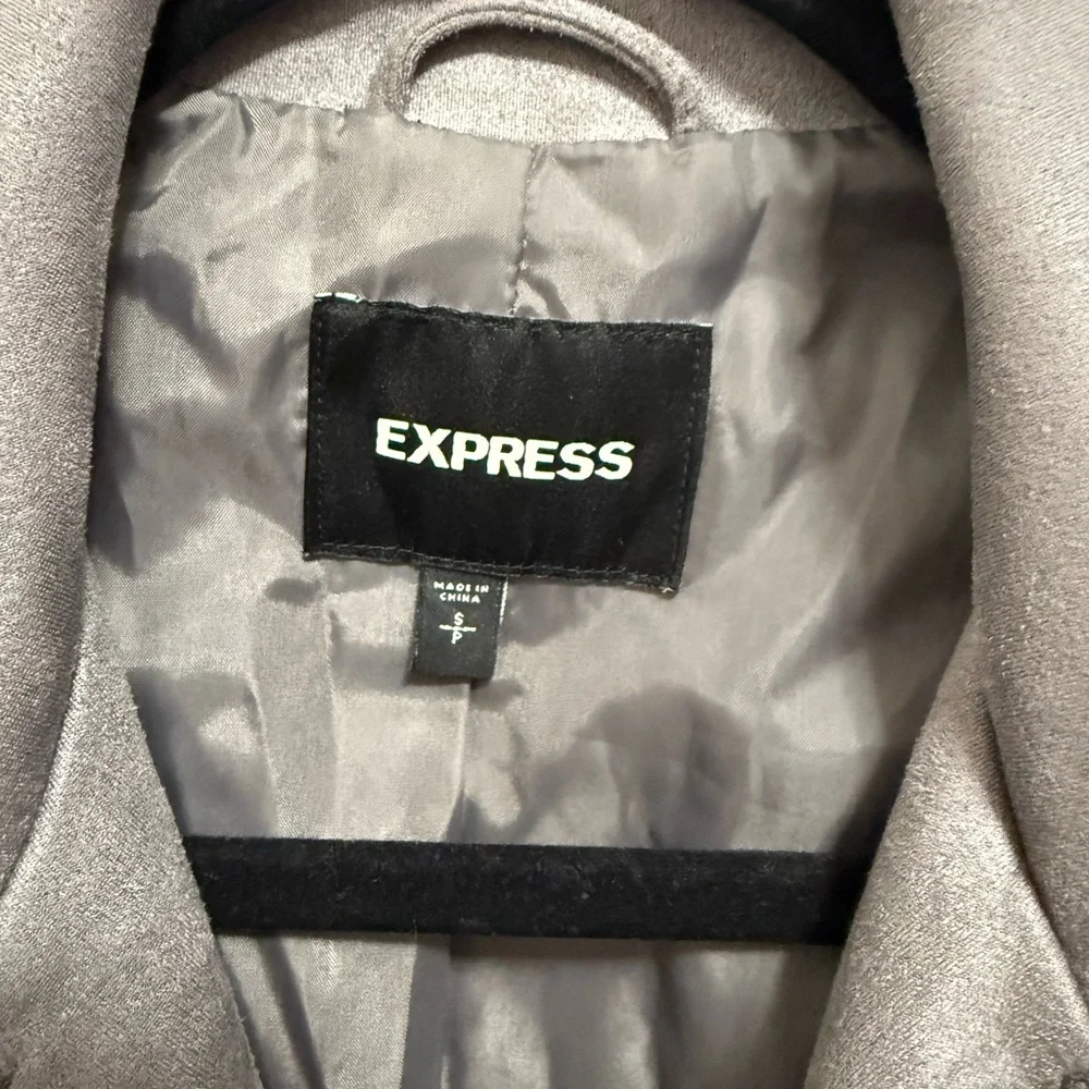 Express Women's Charcoal Leather Jacket - Picture 4 of 4